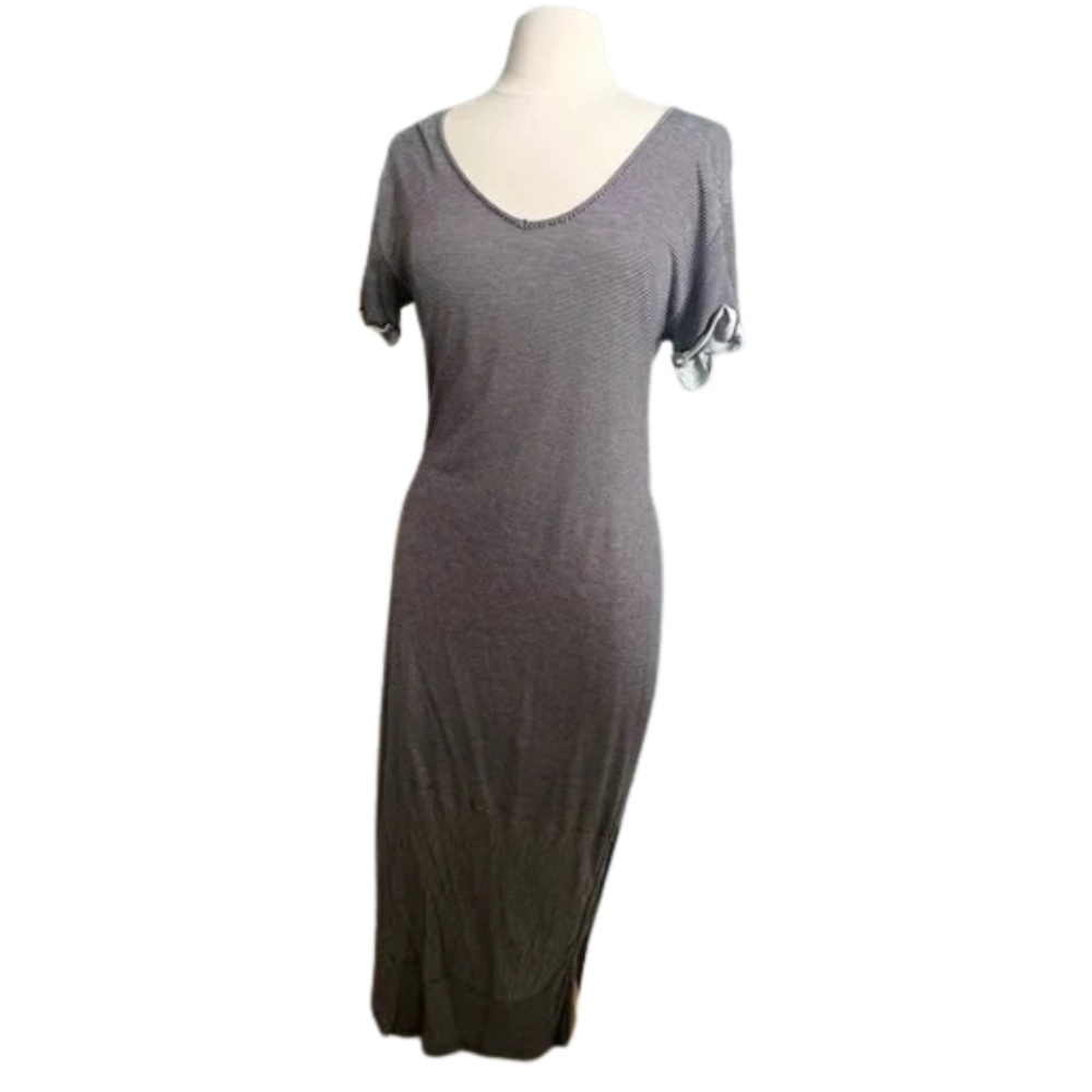 Elizabeth and James Striped Maxi Dress | Navy & White | Size S